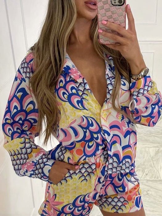 Women's Sets Long Sleeve Shirt Shorts Bandana Three Piece Set - Sets - Instastyled | Online Fashion Free Shipping Clothing, Dresses, Tops, Shoes - 07/02/2022 - 40-50 - Bottoms