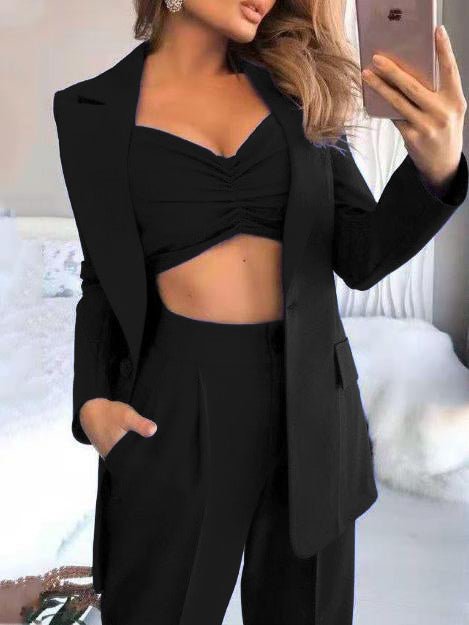 Women's Sets Long Sleeve Small Suit Loose Solid Three-Piece Suit - Sets - Instastyled | Online Fashion Free Shipping Clothing, Dresses, Tops, Shoes - 0120GSM - 23/09/2021 - 230104select