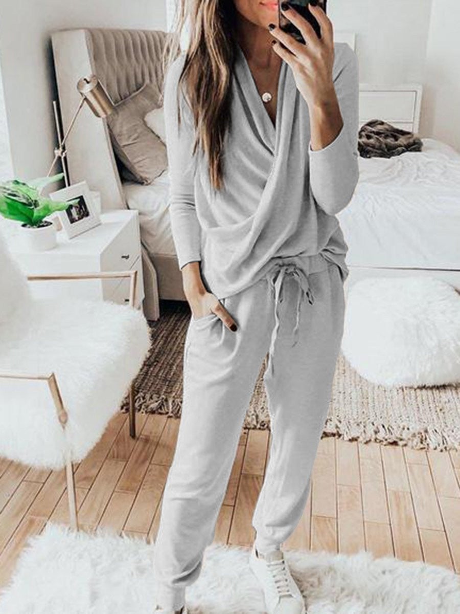 Women's Sets Long Sleeve Trousers Casual Two-Piece Suit - Sets - Instastyled | Online Fashion Free Shipping Clothing, Dresses, Tops, Shoes - 30/12/2021 - 40-50 - Bottoms