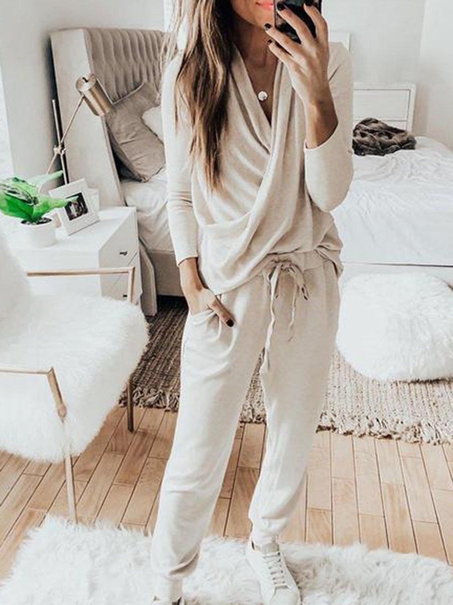 Women's Sets Long Sleeve Trousers Casual Two-Piece Suit - Sets - Instastyled | Online Fashion Free Shipping Clothing, Dresses, Tops, Shoes - 30/12/2021 - 40-50 - Bottoms