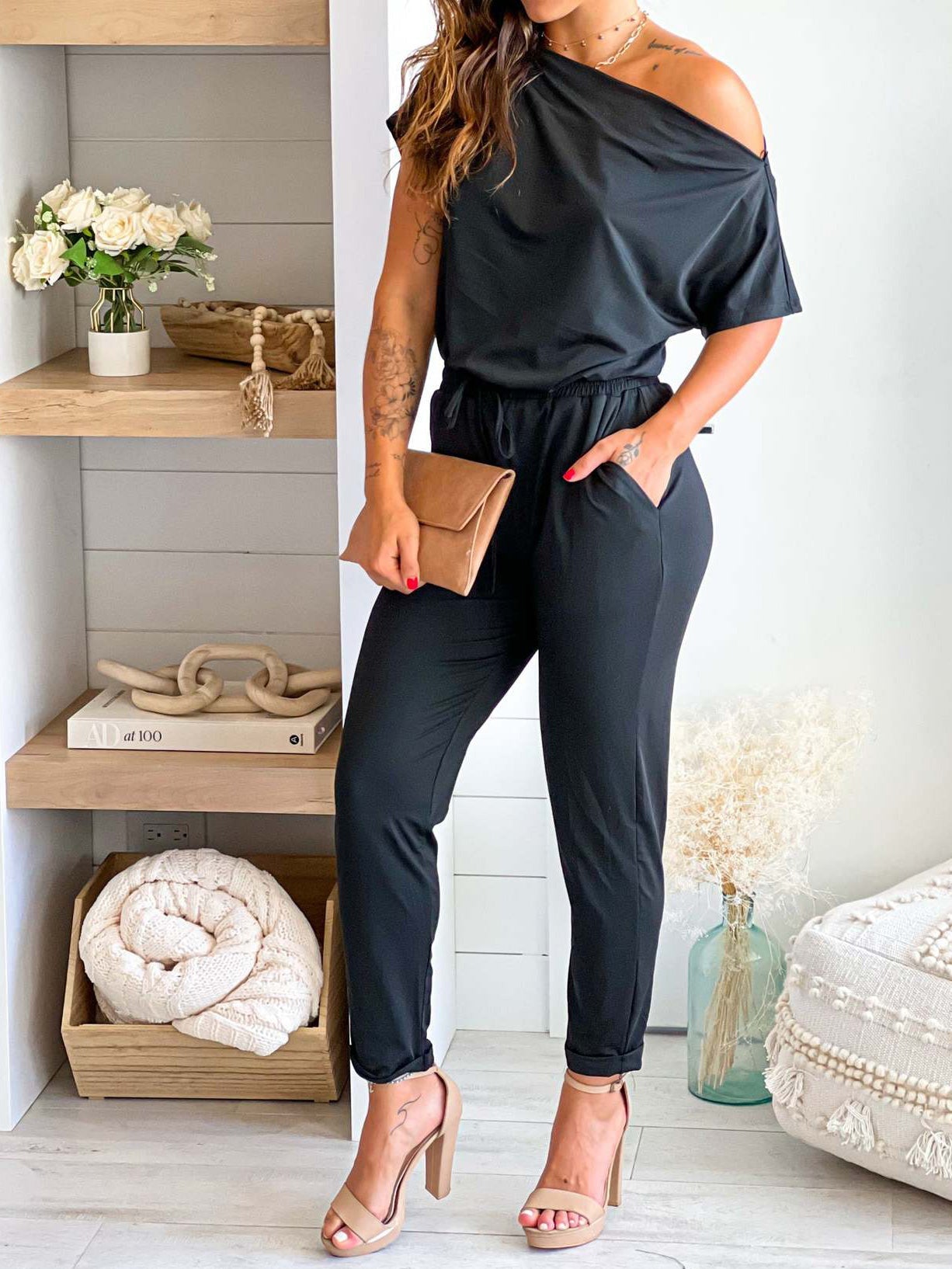 Women's Sets Off-Shoulder Short Sleeve Top & Pants Two-Piece Set - Sets - Instastyled | Online Fashion Free Shipping Clothing, Dresses, Tops, Shoes - 23/05/2022 - 30-40 - Bottoms