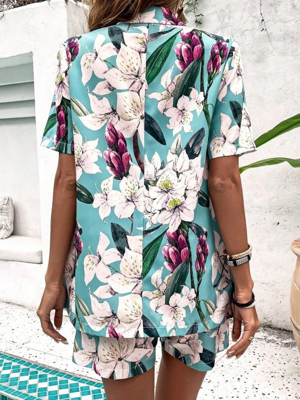 Women's Sets Printed Lapel Short Sleeve Shirt & High Waist Shorts Two-Piece Set - Sets - Instastyled | Online Fashion Free Shipping Clothing, Dresses, Tops, Shoes - 23/05/2022 - Bottoms - color-multi