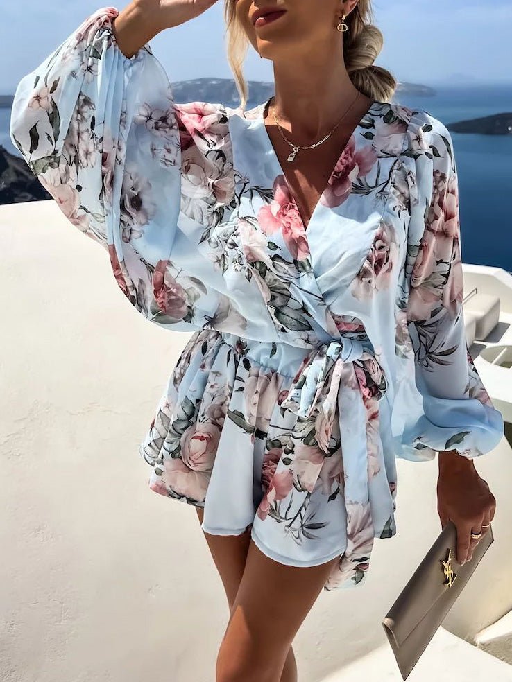 Women's Sets Printed Long Sleeve Shirt & Shorts Two-Piece Set - Sets - Instastyled | Online Fashion Free Shipping Clothing, Dresses, Tops, Shoes - 06/06/2022 - 30-40 - Bottoms