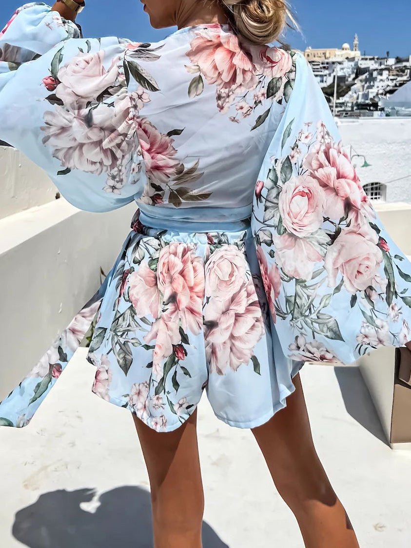 Women's Sets Printed Long Sleeve Shirt & Shorts Two-Piece Set - Sets - Instastyled | Online Fashion Free Shipping Clothing, Dresses, Tops, Shoes - 06/06/2022 - 30-40 - Bottoms