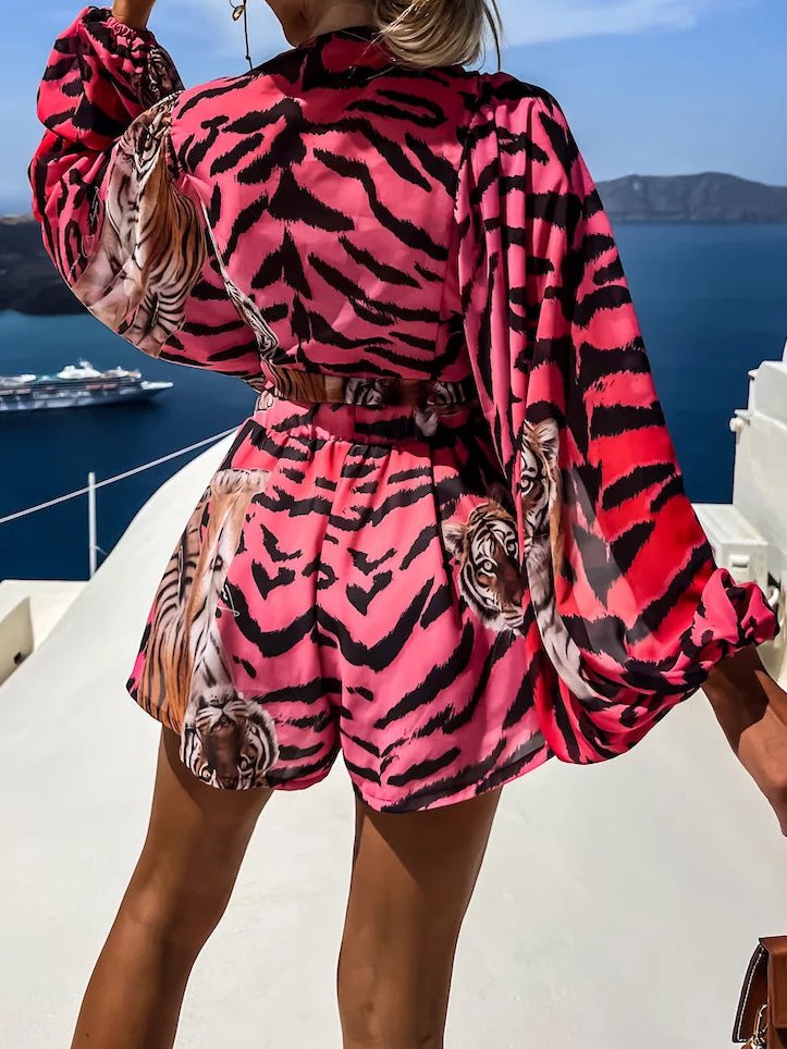 Women's Sets Printed Long Sleeve Shirt & Shorts Two-Piece Set - Sets - Instastyled | Online Fashion Free Shipping Clothing, Dresses, Tops, Shoes - 06/06/2022 - 30-40 - Bottoms