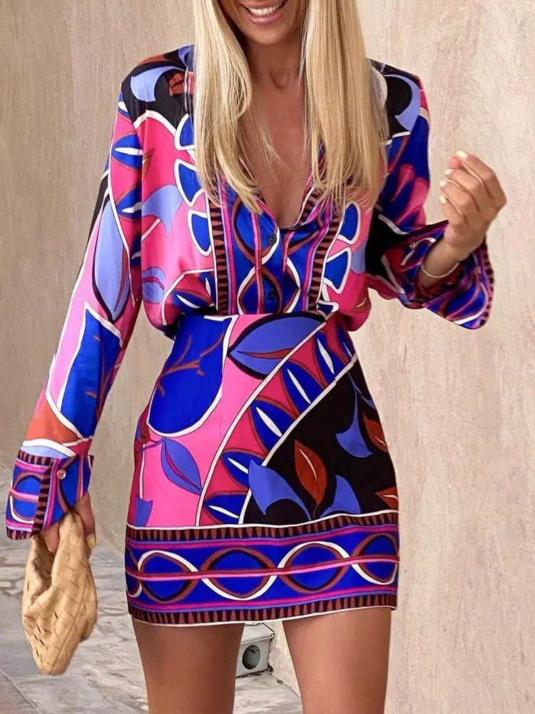 Women's Sets Printed Long Sleeve Shirt & Skirt Two Piece Set - Sets - Instastyled | Online Fashion Free Shipping Clothing, Dresses, Tops, Shoes - 09/09/2022 - 40-50 - bottoms