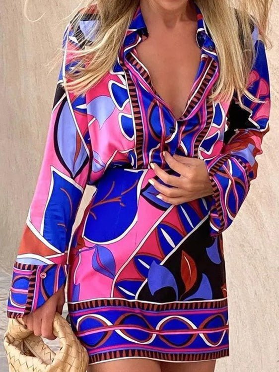 Women's Sets Printed Long Sleeve Shirt & Skirt Two Piece Set - Sets - Instastyled | Online Fashion Free Shipping Clothing, Dresses, Tops, Shoes - 14/07/2022 - 20-30 - 30-40