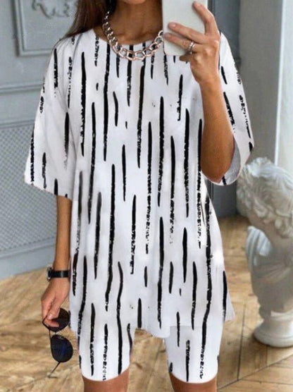 Women's Sets Printed Short Sleeve T-Shirt & Shorts Two-Piece Set - Sets - Instastyled | Online Fashion Free Shipping Clothing, Dresses, Tops, Shoes - 23/05/2022 - 30-40 - Bottoms