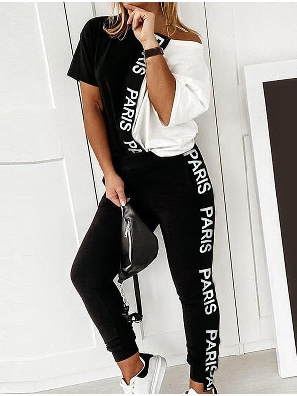 Women's Sets Printed Short Sleeve Top & Trousers Two Piece Set - Sets - Instastyled | Online Fashion Free Shipping Clothing, Dresses, Tops, Shoes - 19/07/2022 - 20-30 - bottoms