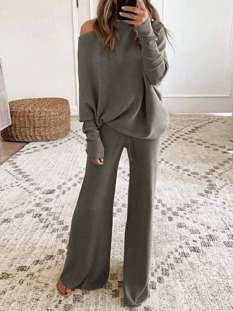 Women's Sets Pure Long Sleeve Casual Two-Piece Suit - Sets - INS | Online Fashion Free Shipping Clothing, Dresses, Tops, Shoes - 12/10/2021 - 40-50 - Bottom