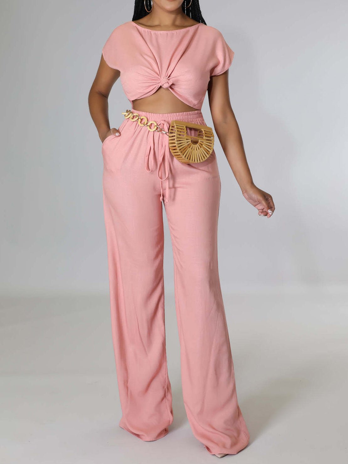 Women's Sets Short Sleeve T-Shirt & Wide Leg Pants Two Piece Set - Sets - Instastyled | Online Fashion Free Shipping Clothing, Dresses, Tops, Shoes - 30/05/2022 - 40-50 - Bottoms