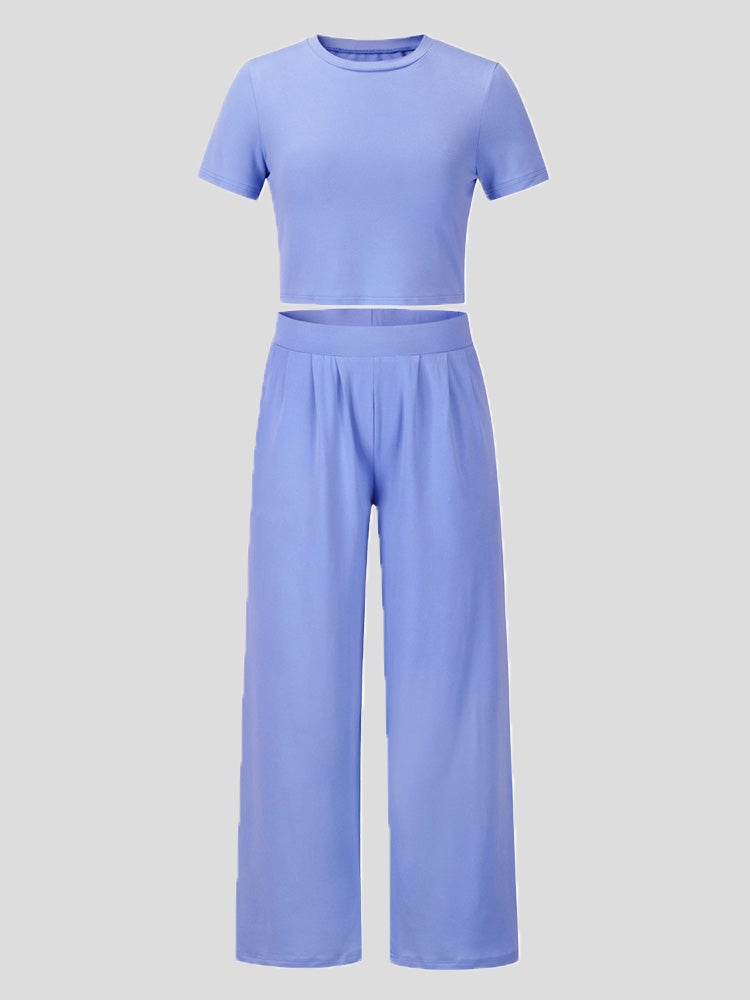 Women's Sets Short Sleeve Trousers Casual Two-Piece Suit - Sets - Instastyled | Online Fashion Free Shipping Clothing, Dresses, Tops, Shoes - 06/01/2022 - 30-40 - Bottoms