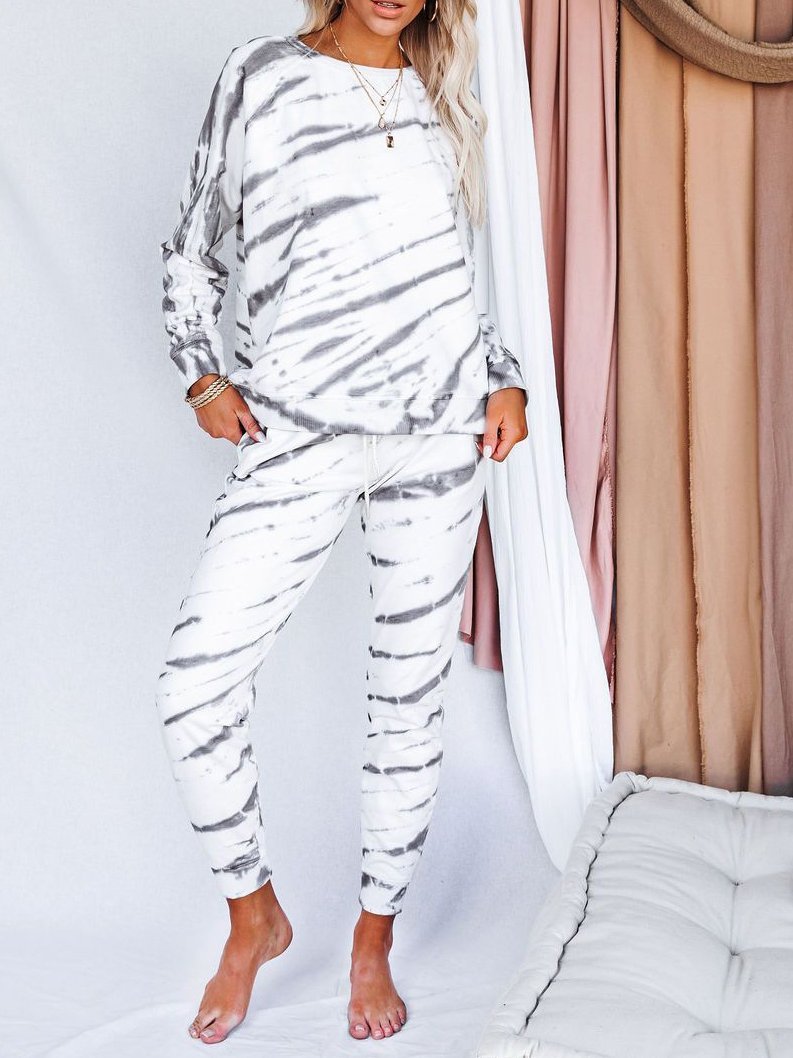 Women's Sets Simple Tie-Dye Long Sleeve Casual Two-Piece Suit - Sets - INS | Online Fashion Free Shipping Clothing, Dresses, Tops, Shoes - 28/10/2021 - 30-40 - Bottoms