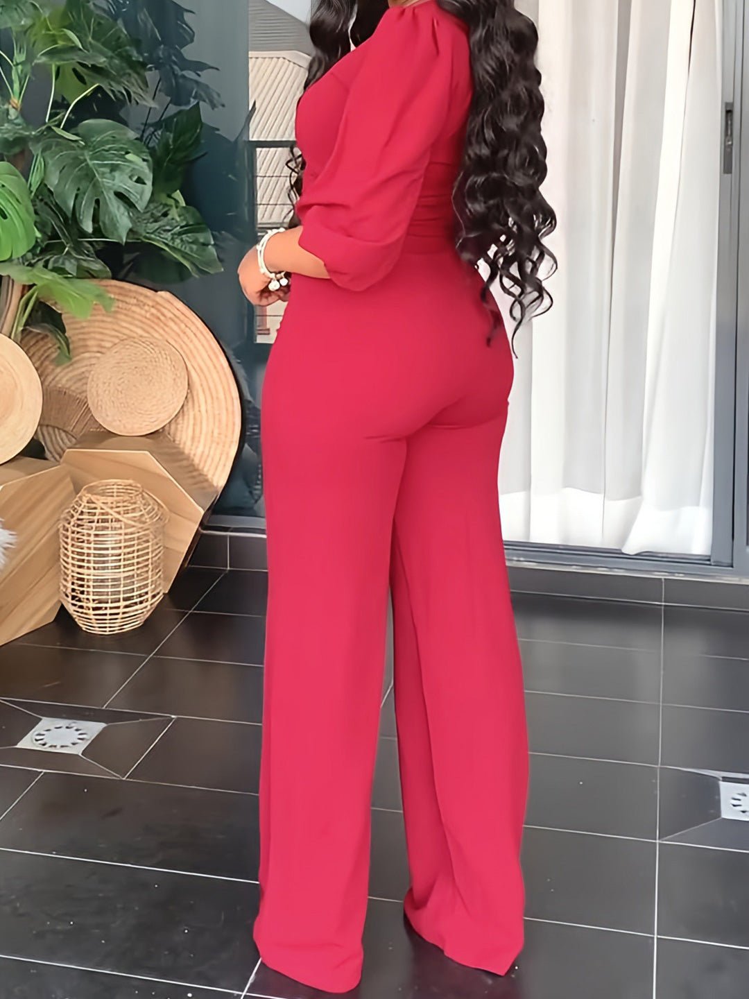 Women's Sets Solid Balloon Sleeve Top & Pants Casual Two-Piece Set - Sets - Instastyled | Online Fashion Free Shipping Clothing, Dresses, Tops, Shoes - 25/07/2022 - 40-50 - bottoms