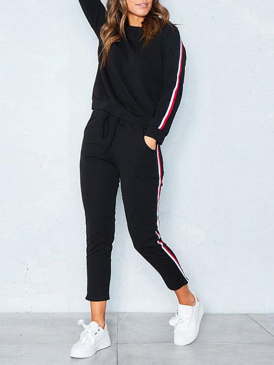 Women's Sets Solid Sports Long Sleeve Trousers Two-Piece Suit - Sets - Instastyled | Online Fashion Free Shipping Clothing, Dresses, Tops, Shoes - 08/12/2021 - 20-30 - Bottoms