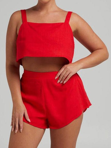 Women's Sets Square Neck Camisole & Shorts Two-Piece Set - Sets - Instastyled | Online Fashion Free Shipping Clothing, Dresses, Tops, Shoes - 29/04/2022 - 30-40 - Bottoms