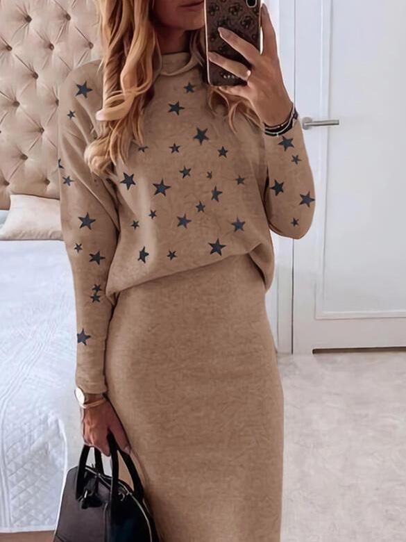 Women's Sets Star Print Long Sleeve Top & Pants Casual Two-Piece Suit - Sets - INS | Online Fashion Free Shipping Clothing, Dresses, Tops, Shoes - 24/09/2021 - 40-50 - Bottom