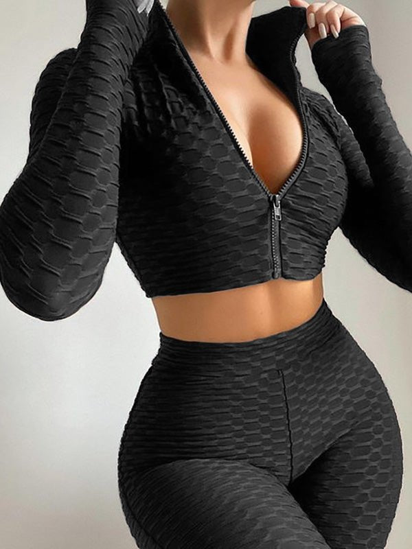 Women's Sets Yoga Clothes Long Sleeve Sports Two Piece Suit - Sets - Instastyled | Online Fashion Free Shipping Clothing, Dresses, Tops, Shoes - 29/03/2022 - 30-40 - Bottoms