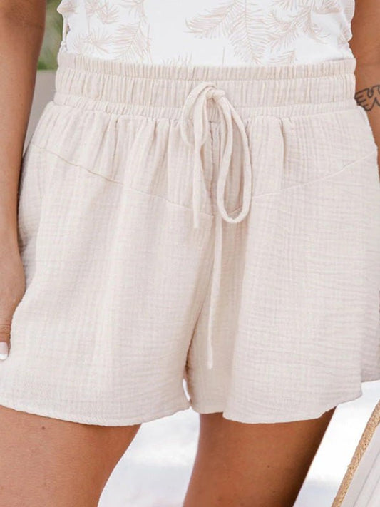 Women's Shorts Casual Elastic Waist Tie Wide-Leg Shorts - Shorts - Instastyled | Online Fashion Free Shipping Clothing, Dresses, Tops, Shoes - 01/07/2022 - 20-30 - Bottoms