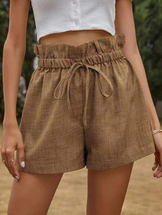 Women's Shorts High Waist Tie Loose Wide Leg Short - Shorts - Instastyled | Online Fashion Free Shipping Clothing, Dresses, Tops, Shoes - 10/02/2022 - 20-30 - Bottoms
