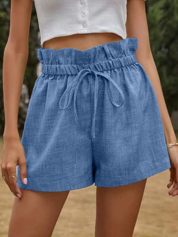 Women's Shorts Loose High Waist Lace Up Wide Leg Shorts - Shorts - Instastyled | Online Fashion Free Shipping Clothing, Dresses, Tops, Shoes - 20-30 - 21/06/2022 - Bottoms