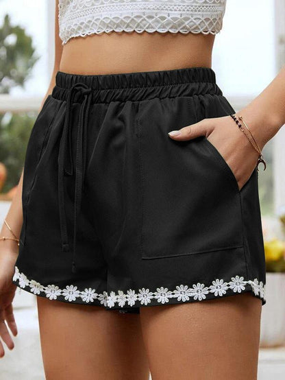 Women's Shorts Loose Lace Stretch Lace-Up Shorts - Shorts - Instastyled | Online Fashion Free Shipping Clothing, Dresses, Tops, Shoes - 09/03/2022 - 20-30 - Bottoms