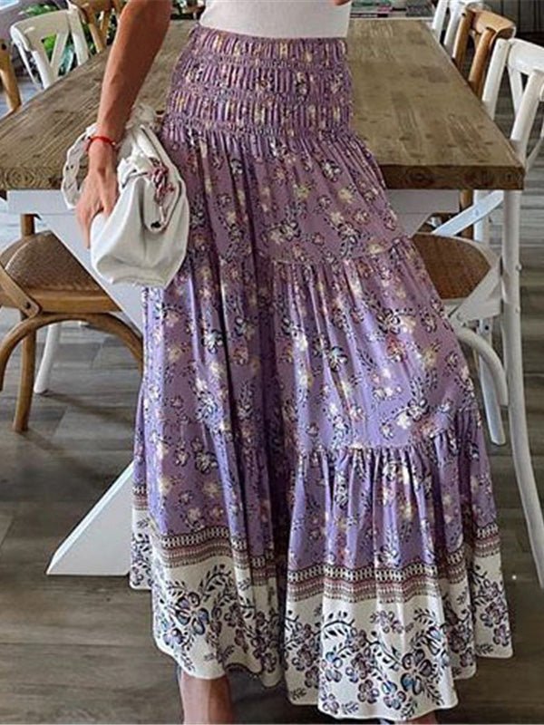 Women's Skirts Casual High Waist Printed Long Skirt - Skirts - Instastyled | Online Fashion Free Shipping Clothing, Dresses, Tops, Shoes - 26/05/2022 - 30-40 - Bottoms