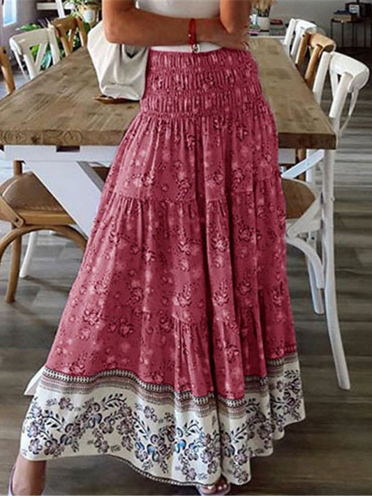Women's Skirts Casual High Waist Printed Long Skirt - Skirts - Instastyled | Online Fashion Free Shipping Clothing, Dresses, Tops, Shoes - 26/05/2022 - 30-40 - Bottoms