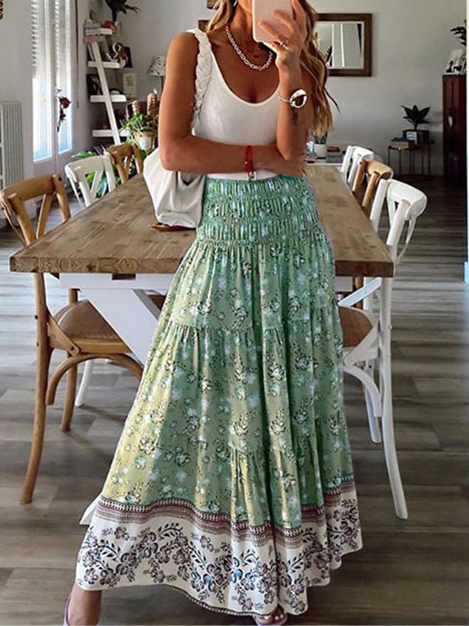 Women's Skirts Casual High Waist Printed Long Skirt - Skirts - Instastyled | Online Fashion Free Shipping Clothing, Dresses, Tops, Shoes - 26/05/2022 - 30-40 - Bottoms