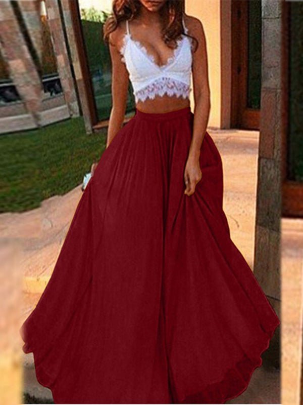 Women's Skirts Casual Solid Elastic Waist Swing Skirt - Skirts - Instastyled | Online Fashion Free Shipping Clothing, Dresses, Tops, Shoes - 09/07/2022 - 30-40 - Bottoms