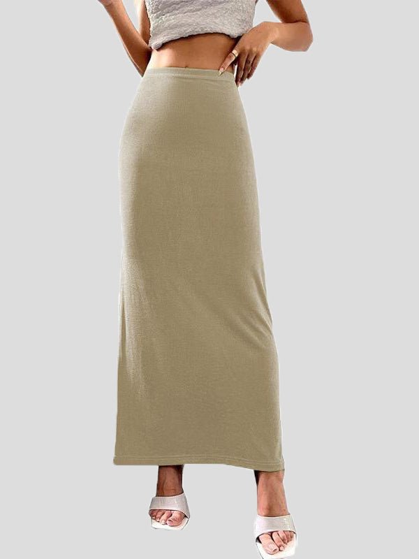 Women's Skirts Casual Solid Slim Fit Maxi Skirt - Skirts - Instastyled | Online Fashion Free Shipping Clothing, Dresses, Tops, Shoes - 15/09/2022 - Bottoms - Color_Apricot