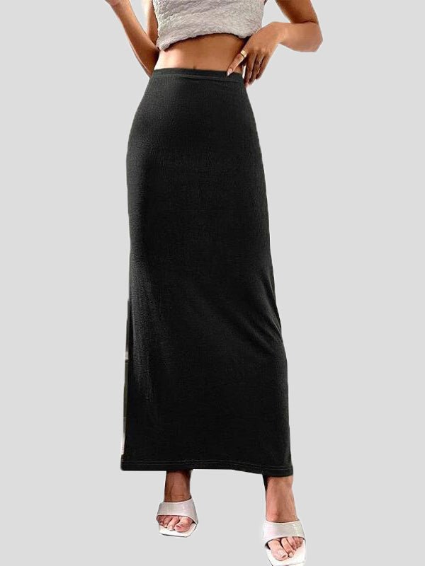 Women's Skirts Casual Solid Slim Fit Maxi Skirt - Skirts - Instastyled | Online Fashion Free Shipping Clothing, Dresses, Tops, Shoes - 15/09/2022 - Bottoms - Color_Apricot