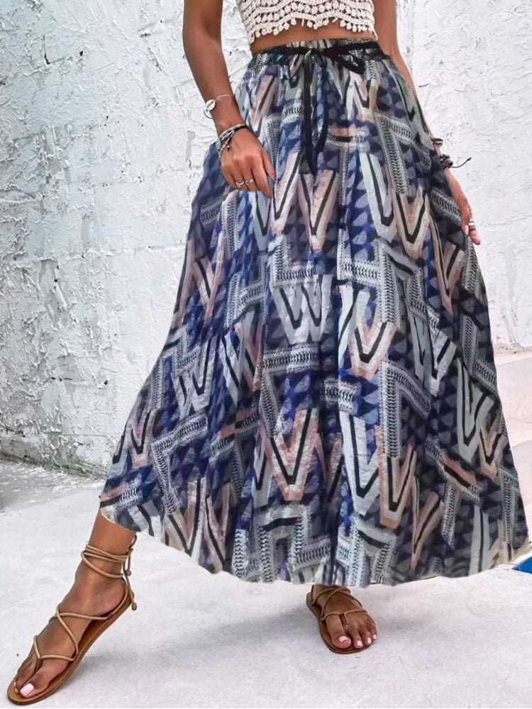 Women's Skirts Printed High Waist Swing Long Skirt - Skirts - Instastyled | Online Fashion Free Shipping Clothing, Dresses, Tops, Shoes - 24/07/2022 - 30-40 - bottoms