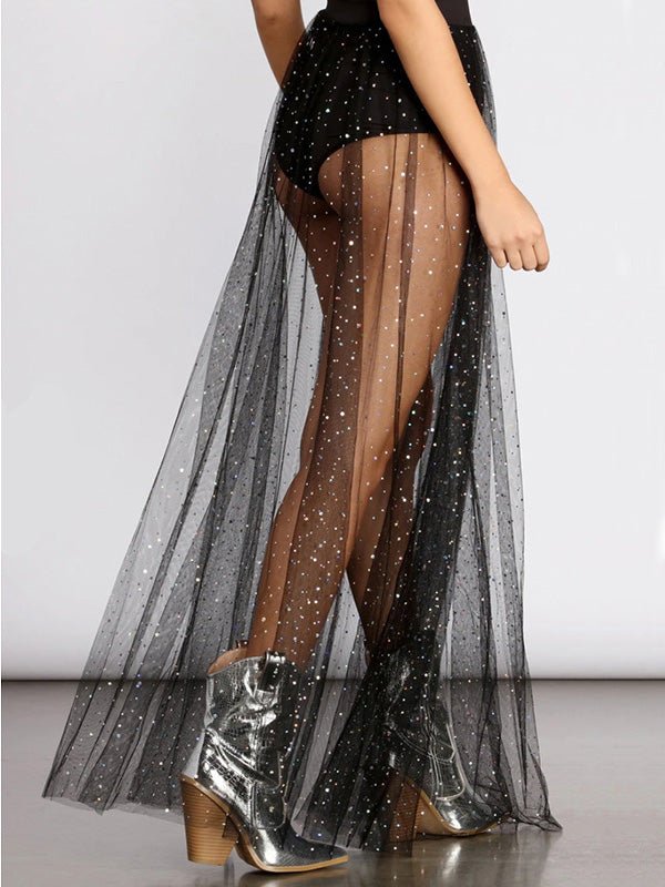 Women's Skirts Sheer Mesh Foil Stamping Skirt - Skirts - Instastyled | Online Fashion Free Shipping Clothing, Dresses, Tops, Shoes - 22/06/2022 - 30-40 - Bottoms
