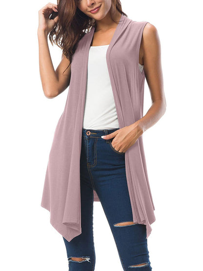 Women's Sleeveless Draped Open Front Cardigan - Cardigan - INS | Online Fashion Free Shipping Clothing, Dresses, Tops, Shoes - 15/3/2021 - 2XL - Black