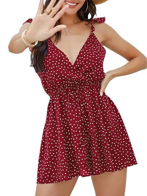 Women's Sling Polka Dot Summer Dress - Dresses - INS | Online Fashion Free Shipping Clothing, Dresses, Tops, Shoes - 18/03/2021 - Blue - Color_Blue