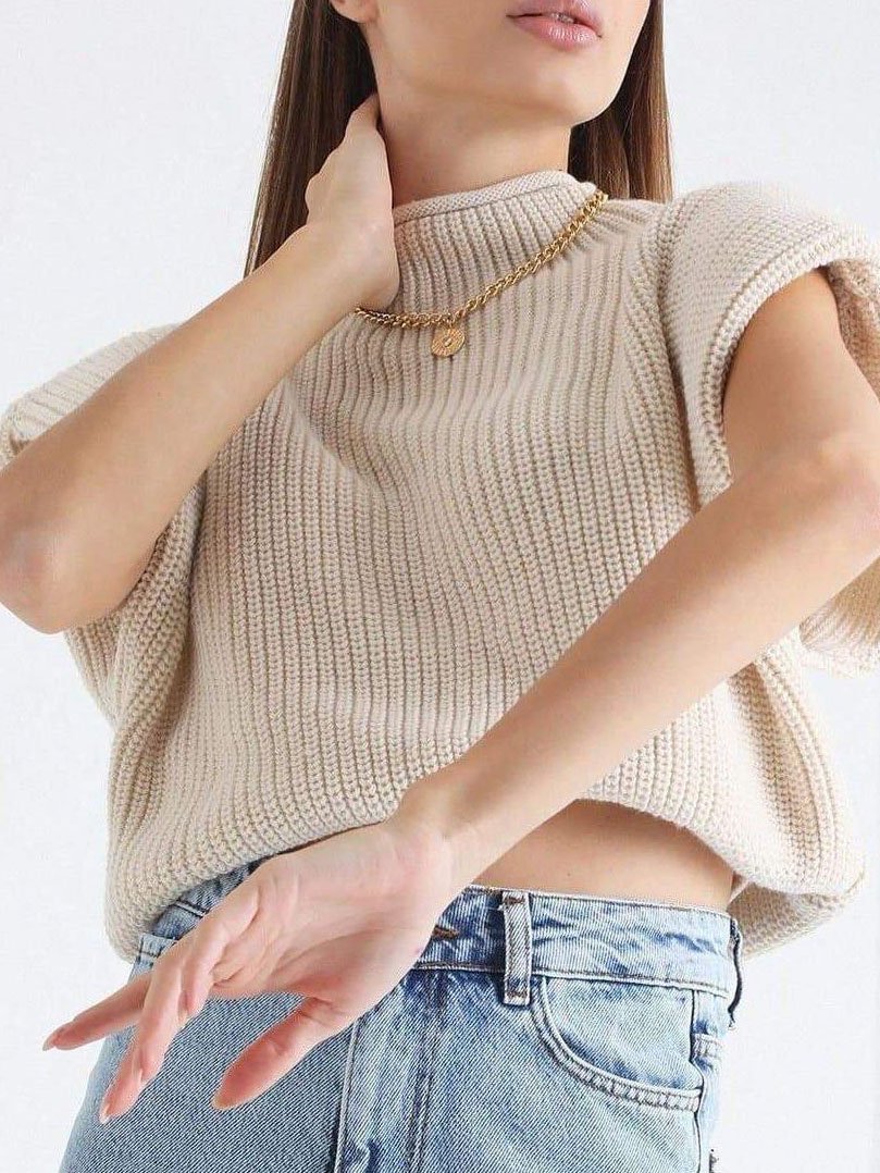 Women's Solid Sleeveless Sweater - Sweaters - INS | Online Fashion Free Shipping Clothing, Dresses, Tops, Shoes - Color_White - Sweaters -