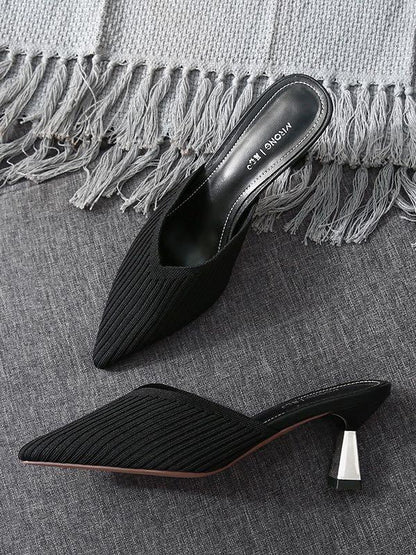 Women's Summer Chic Knit Slip-On Stiletto - Shoes - INS | Online Fashion Free Shipping Clothing, Dresses, Tops, Shoes - 02/19/2021 - Black - Casual