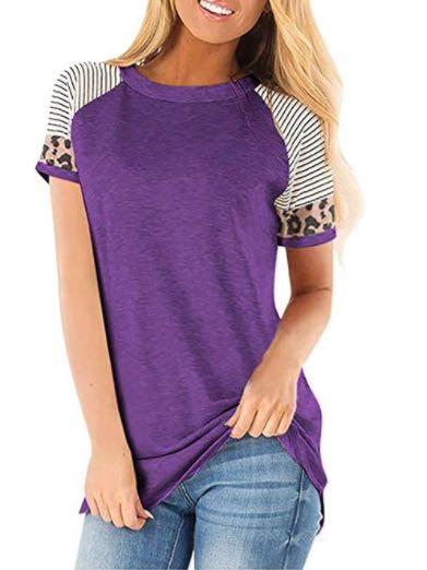Women's Summer Crewneck T-Shirt With Strip Sleeves - INS | Online Fashion Free Shipping Clothing, Dresses, Tops, Shoes