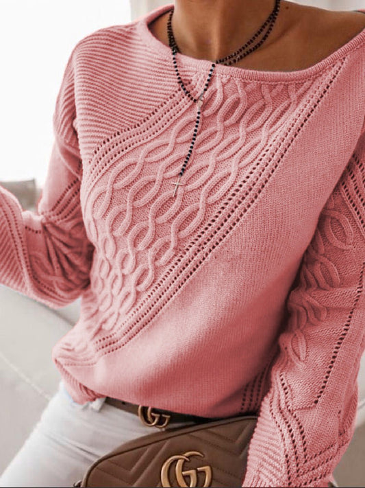Women's Sweaters Casual Solid Sloping Shoulder Long Sleeve Sweater - Sweaters - Instastyled | Online Fashion Free Shipping Clothing, Dresses, Tops, Shoes - 02/09/2022 - 40-50 - cardigans-sweaters
