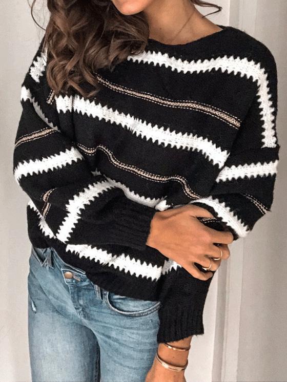 Women's Sweaters Commuter Panel Striped Pullover Sweater - Cardigans & Sweaters - INS | Online Fashion Free Shipping Clothing, Dresses, Tops, Shoes - 10/08/2021 - 30-40 - Cardigans & Sweaters