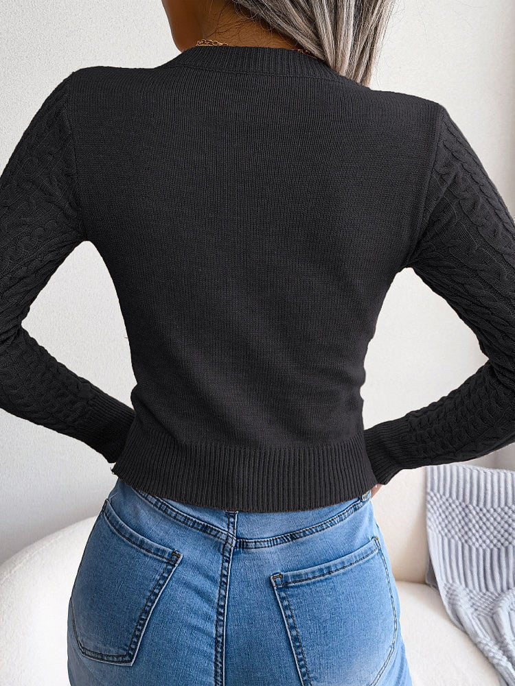 Women's Sweaters Cutout Twist Long Sleeve Sweater - Sweaters - Instastyled | Online Fashion Free Shipping Clothing, Dresses, Tops, Shoes - 20-30 - 24/11/2022 - cardigans-sweaters