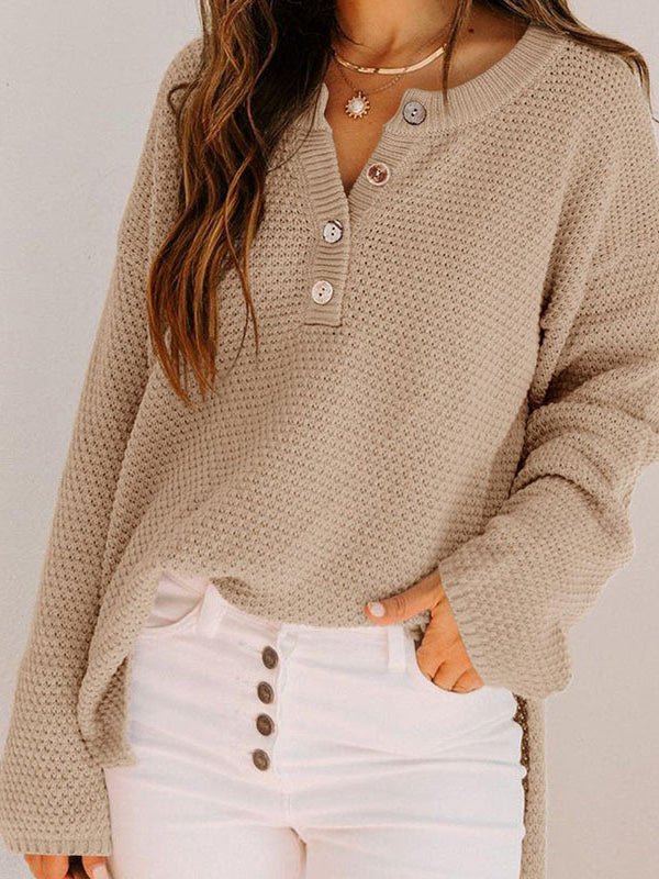 Women's Sweaters Loose Solid Button Long Sleeve Sweater - Sweaters - Instastyled | Online Fashion Free Shipping Clothing, Dresses, Tops, Shoes - 30-40 - 31/08/2022 - cardigans-sweaters