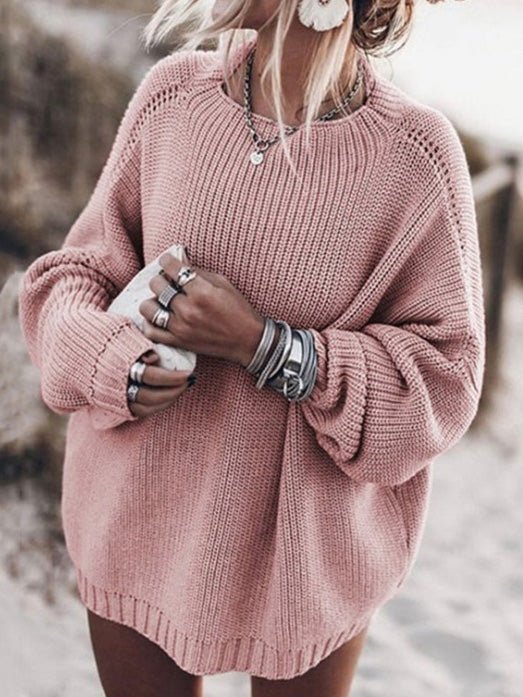 Women's Sweaters Loose Solid Long Sleeve Sweater - Sweaters - Instastyled | Online Fashion Free Shipping Clothing, Dresses, Tops, Shoes - 14/09/2022 - Color_Black - Color_Gray