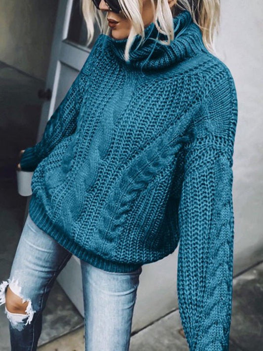 Women's Sweaters Solid Turtleneck Long Sleeve Knit Sweater - Sweaters - Instastyled | Online Fashion Free Shipping Clothing, Dresses, Tops, Shoes - 27/08/2022 - 40-50 - cardigans-sweaters