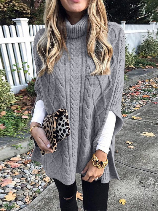 Women's Sweaters Solid Turtleneck Slit Sweater - Sweaters - Instastyled | Online Fashion Free Shipping Clothing, Dresses, Tops, Shoes - 14/11/2022 - 40-50 - cardigans-sweaters