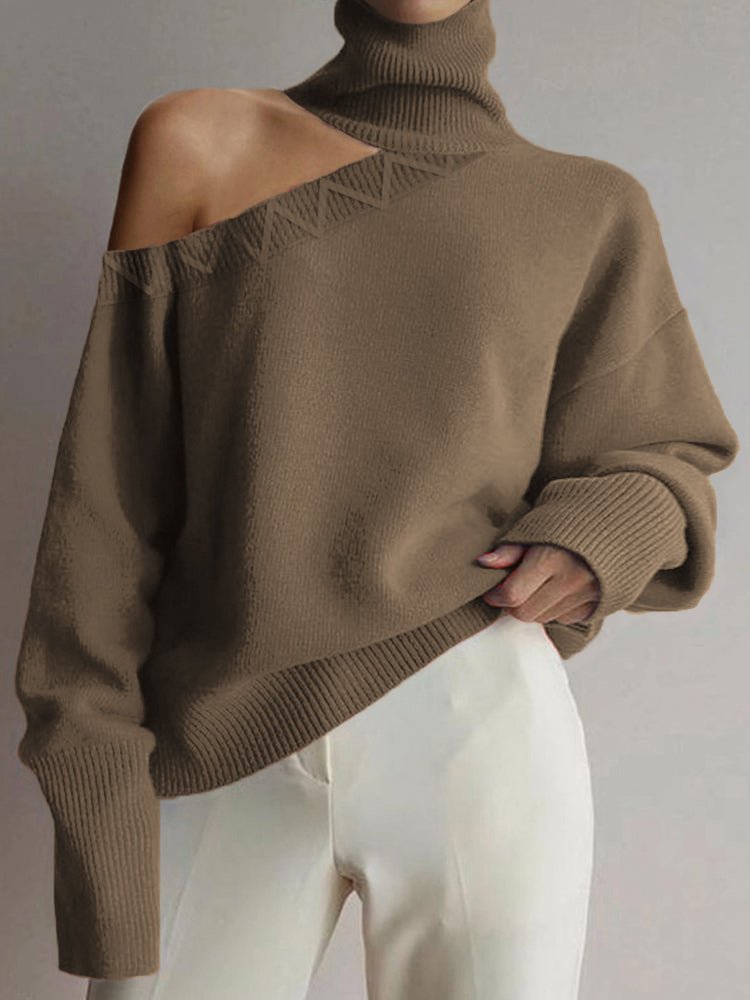 Women's Sweaters Turtleneck Solid Irregular Sweater - Sweaters - Instastyled | Online Fashion Free Shipping Clothing, Dresses, Tops, Shoes - 21/11/2022 - 30-40 - cardigans-sweaters