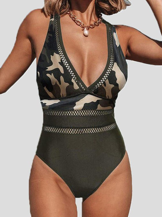 Women's Swimsuit Camouflage Hollow One Piece Bikini - Bikinis - Instastyled | Online Fashion Free Shipping Clothing, Dresses, Tops, Shoes - 07/04/2022 - 20-30 - Bikinis