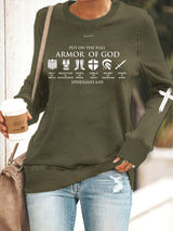 Women's T-Shirts Letter Print Round Neck Long Sleeve Casual T-Shirt - T-Shirts - Instastyled | Online Fashion Free Shipping Clothing, Dresses, Tops, Shoes - 04/01/2022 - 20-30 - color-army_green