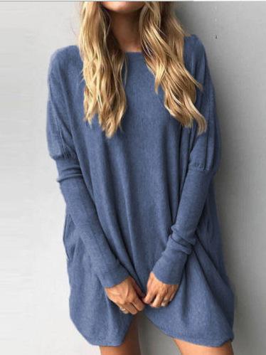 Women's T-Shirts Loose Fleece Hand Long Sleeve T-Shirt - T-Shirts - INS | Online Fashion Free Shipping Clothing, Dresses, Tops, Shoes - 24/11/2021 - color-army_green - color-blue